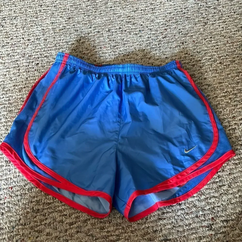 Nike Tempo Running Shorts Graphic Logo Blue Red Pink- Size Small